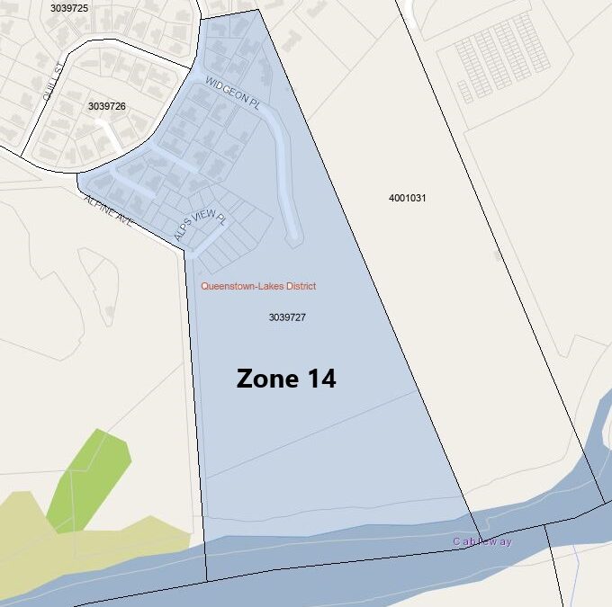 Alpine Ave, Alps View Place, Onslow Road, Rere Road, Widgeon Place – Zone 14