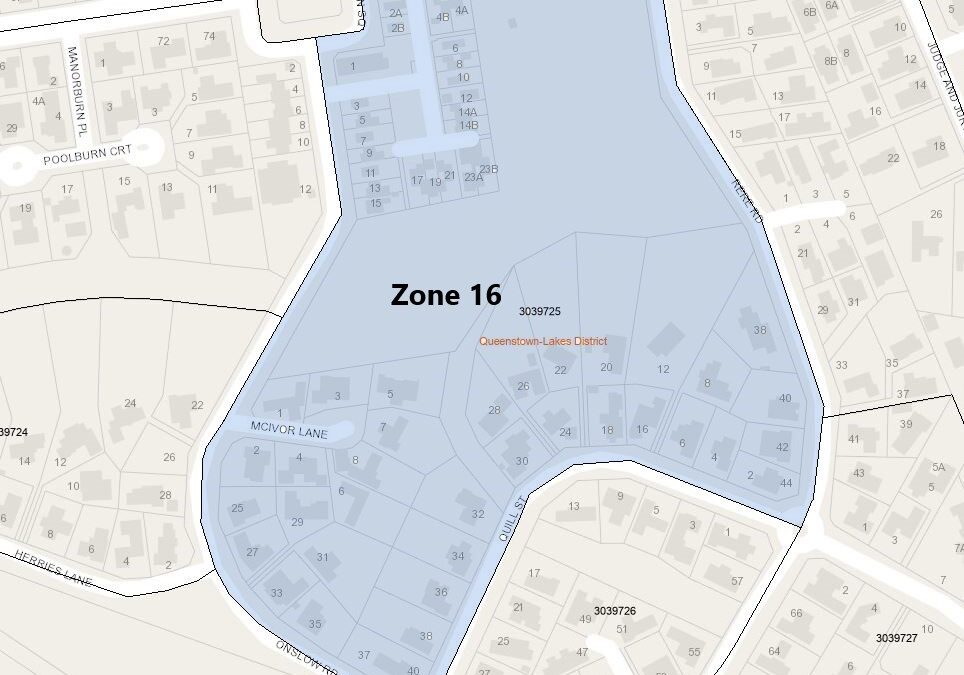 Onslow Rd, Quill St, Rere Rd, Hope Ave, Nerin Square – Zone 16