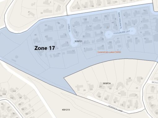 Hope Ave, Howards Drive, Luna Place, Manorburn Place, Onslow Road, Poolburn Court – Zone 17